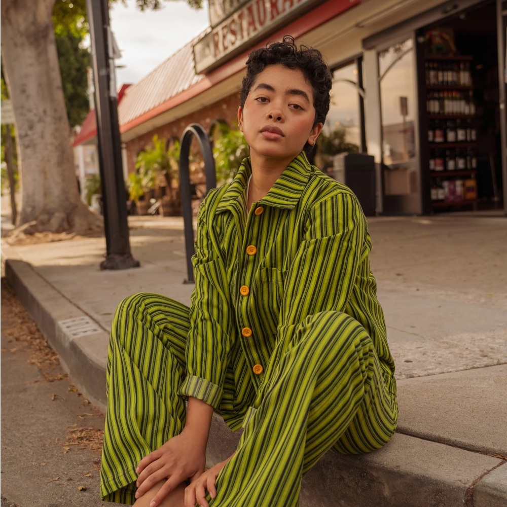 BBP Green Mono Striped Western Pants